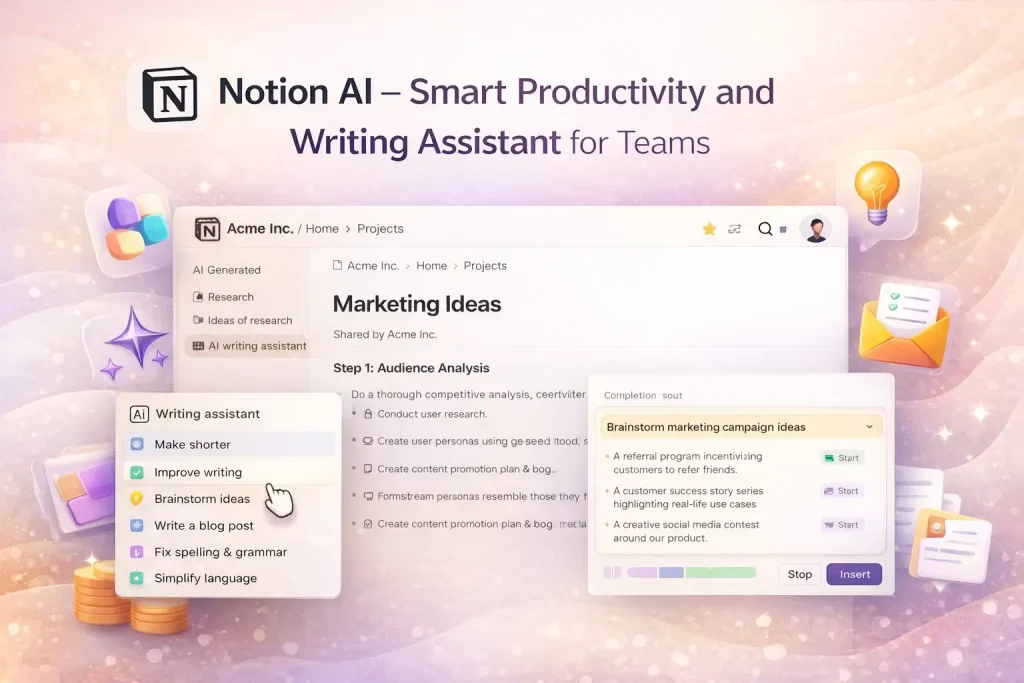Notion AI – Smart Productivity and Writing Assistant for Teams